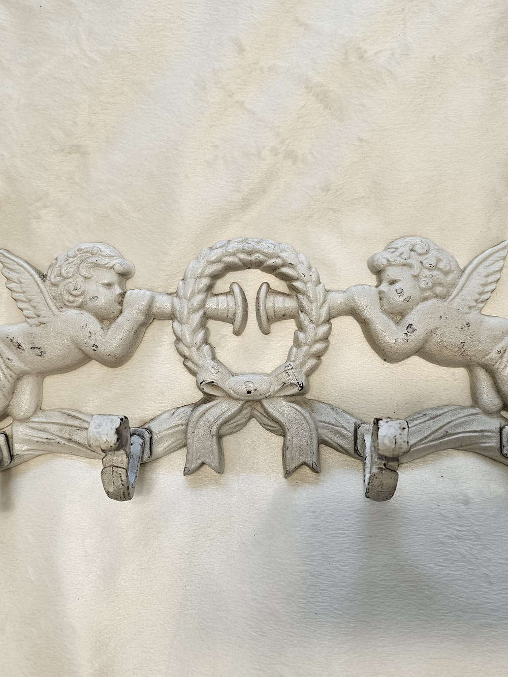 "Vintage" Decorative Metal Cherub Wall Hook Rack